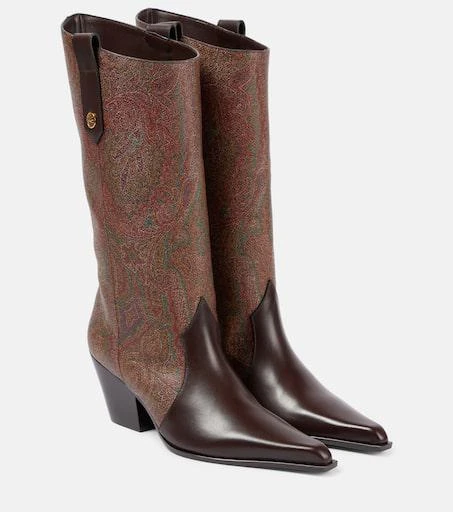 ETRO Paisley coated canvas knee-high boots 1