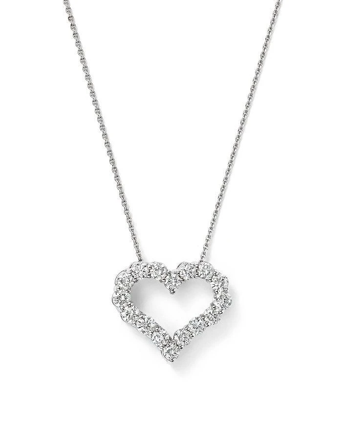 Bloomingdale's Diamond Heart Pendant Necklace in 14K White Gold, 0.25-1.0 ct. t.w. - Exclusive 1