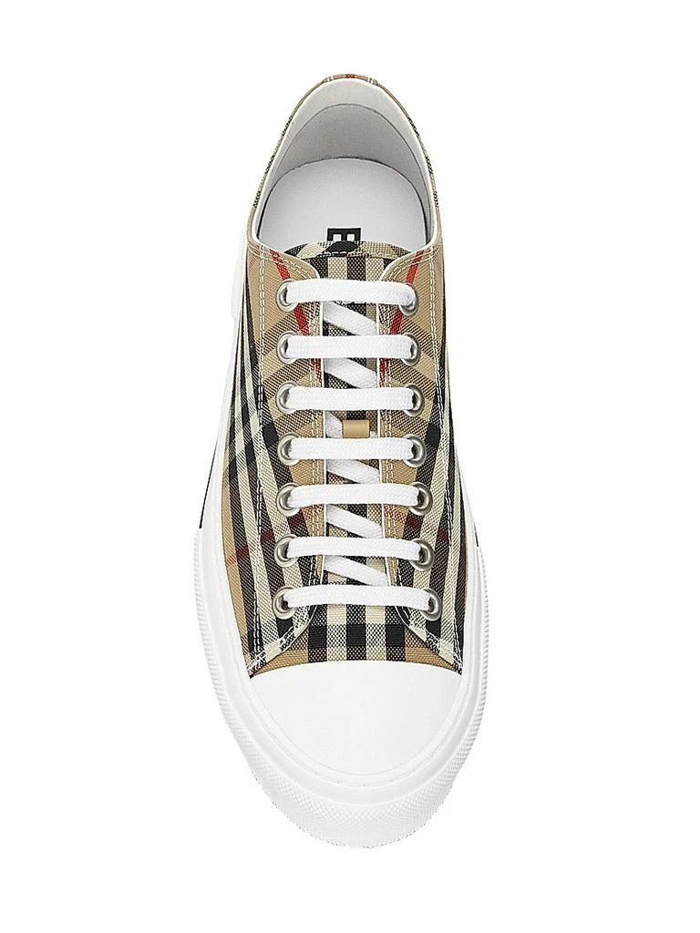 Burberry Jack Sneakers Shoes Mens 45.5/US 11.5 White Cotton Low Top Lace Up Logo Burberry Jack Check Tennis Sneakers | Saks Fifth Avenue main image 2