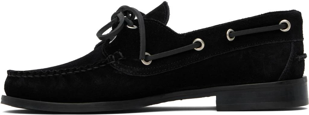 AEYDE Black Harris Suede Boat Shoes 3