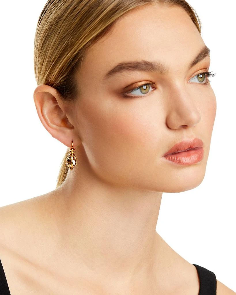 Temple St. Clair 18K Yellow Gold Oval Crystal Amulet Earrings 2