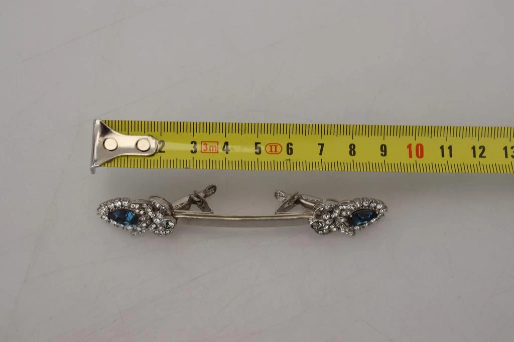 Dolce & Gabbana Elegant Sterling Silver Glass Brooch 6