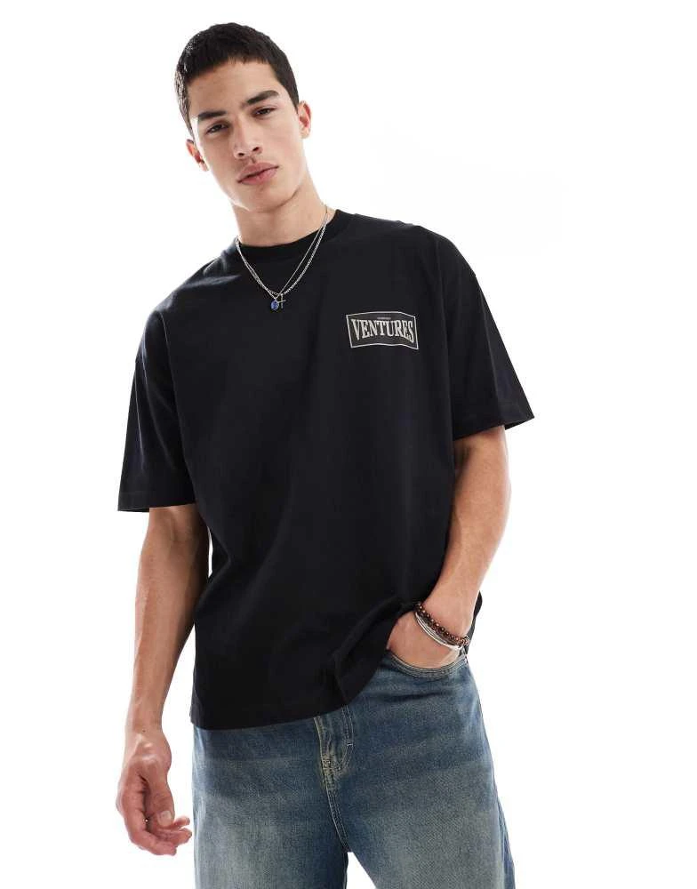 ASOS ASOS DESIGN oversized t-shirt with sports graphic in black 3
