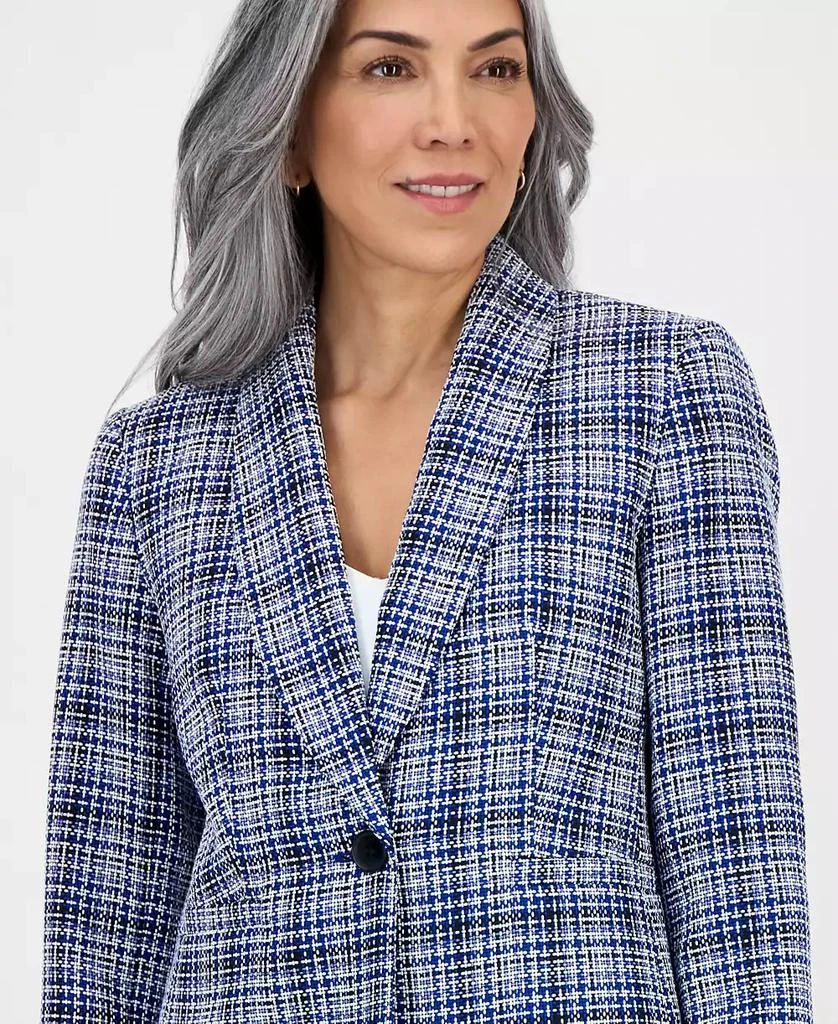 Kasper Women's Shawl-Collar Tweed Long-Sleeve Jacket 3