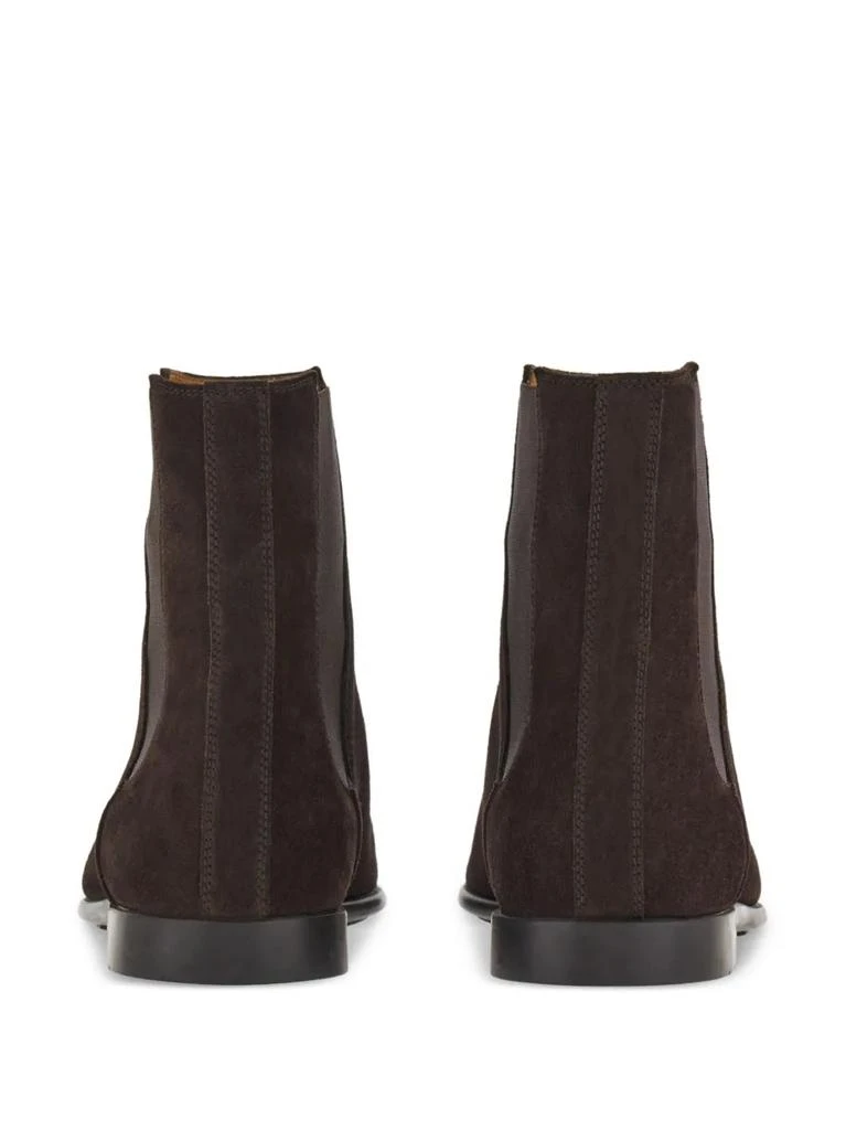 Shop Ferragamo Chelsea Leather Boots in BROWN on Sale at  display picture 3