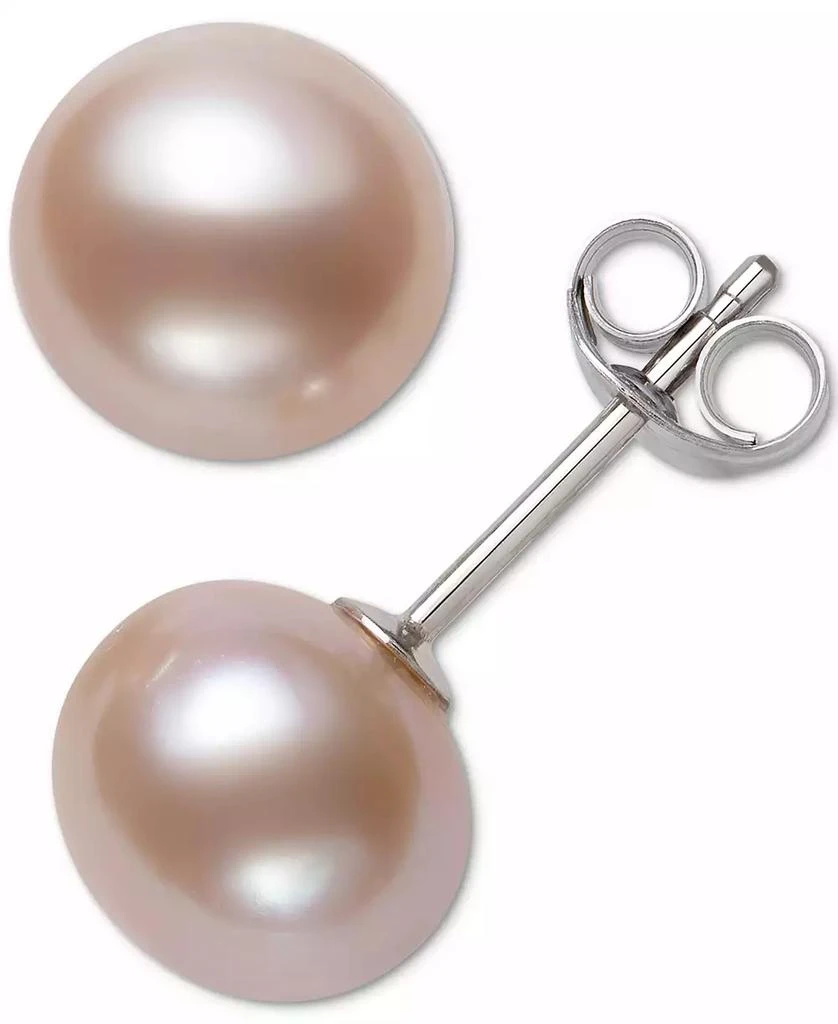 Belle de Mer Cultured Freshwater Button Pearl (8-9mm) Stud Earrings 1
