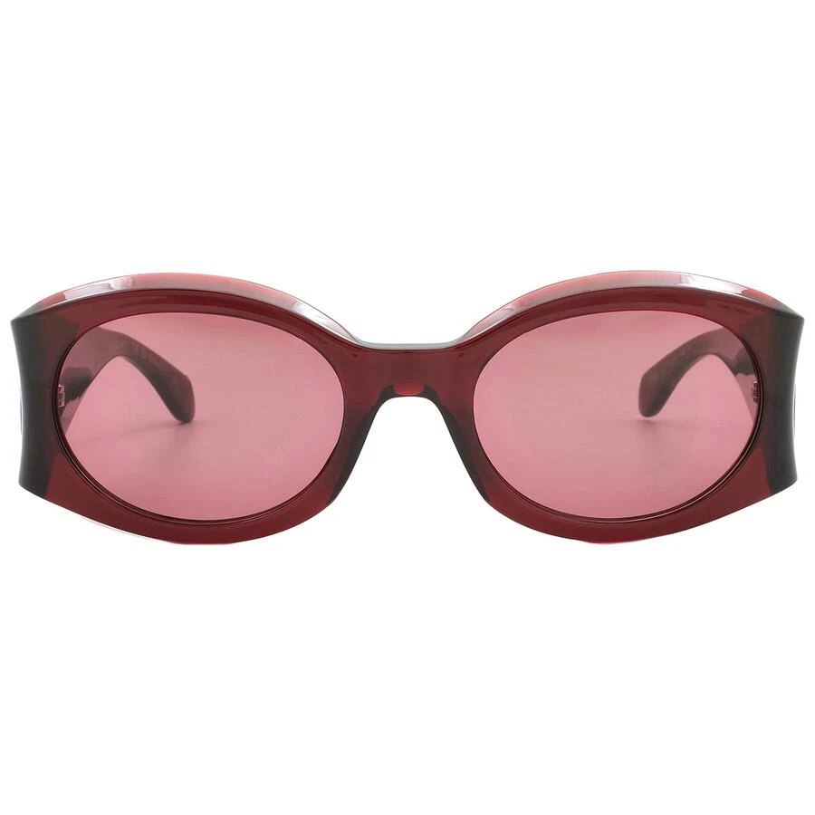 Salvatore Ferragamo Burgundy Oval Ladies Sunglasses SF2008S  display picture 1