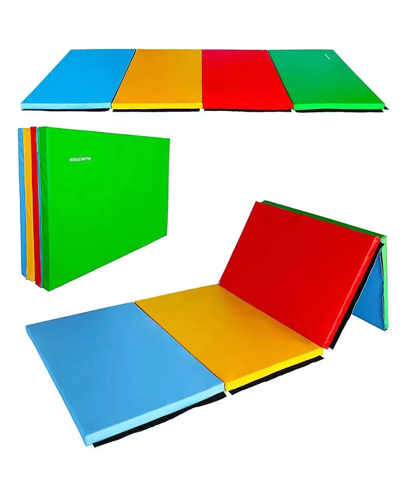 BalanceFrom Fitness All Purpose Mat with 8 Ft Balance Beam Gymnastic Set, Multi 2