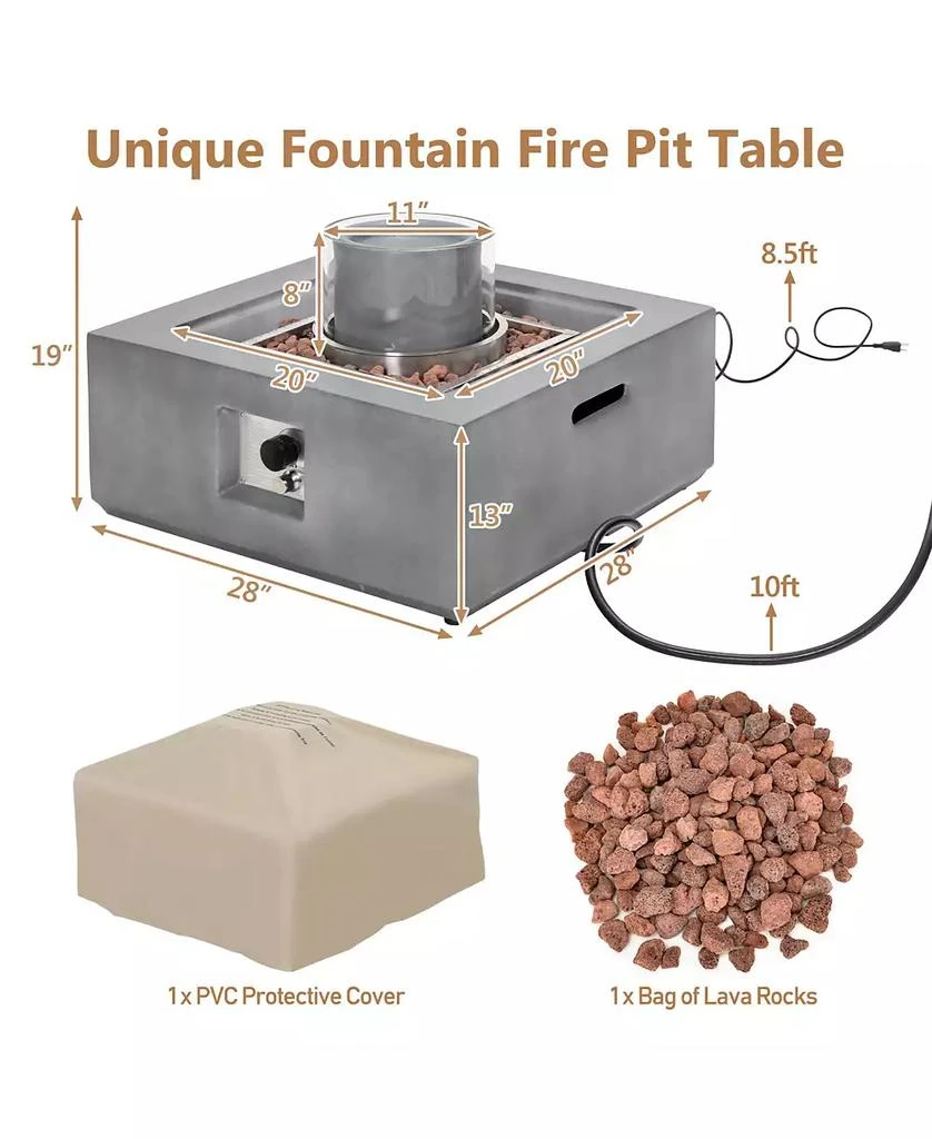 Mecale 28 Inch 50000 BTU Patio Square Propane Fire Pit with PVC Cover 2