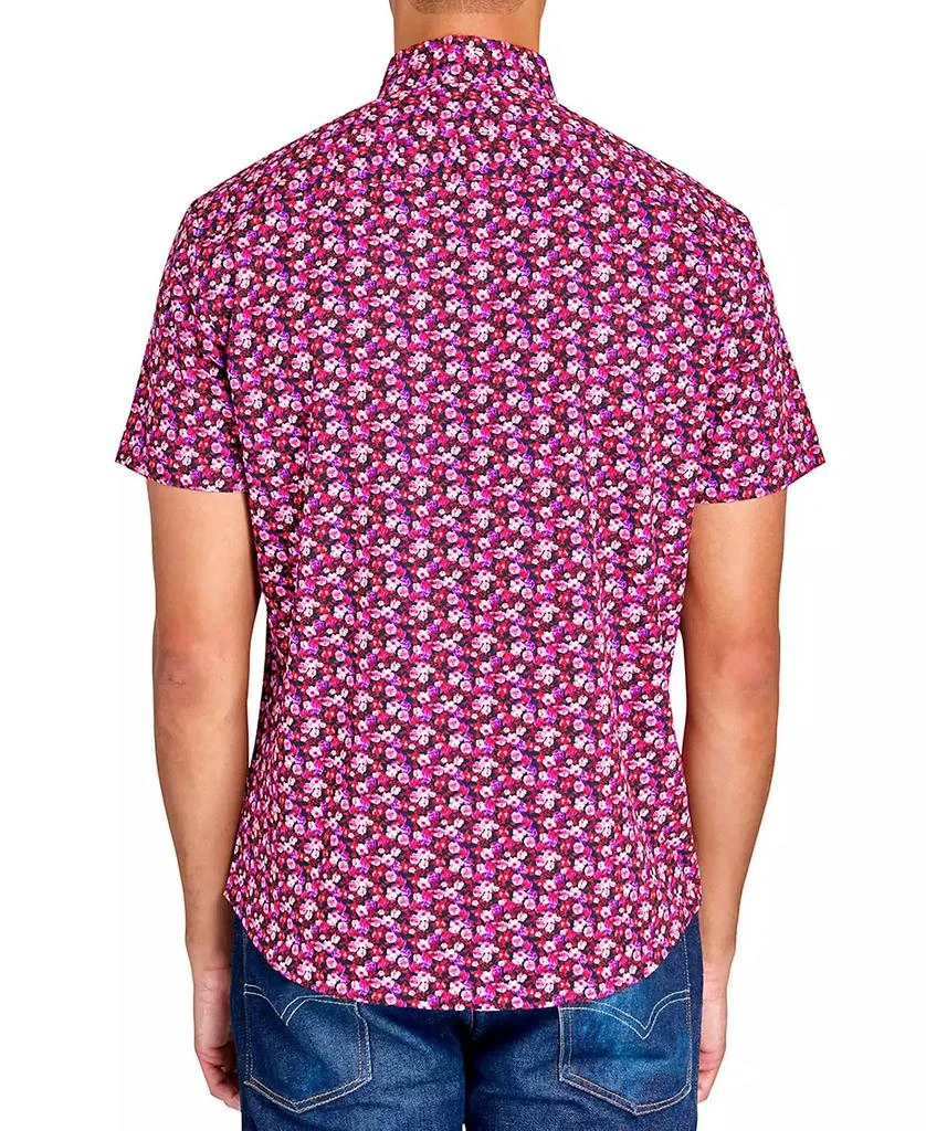 Society of Threads Men's Short Sleeve Button-Front Floral Print Performance Shirt 2