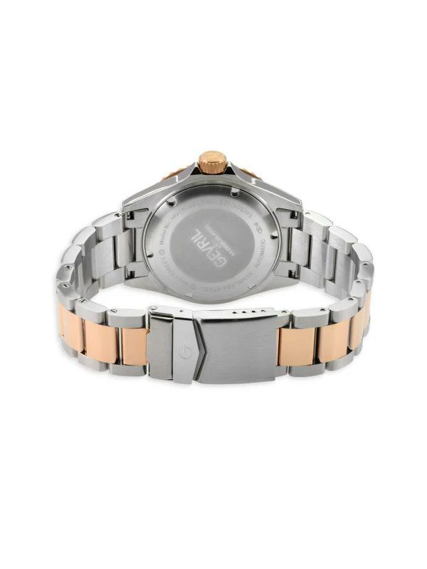 Gevril Wall Street 43MM Two Tone Rose Gold IP Stainless Steel Bracelet Watch 2