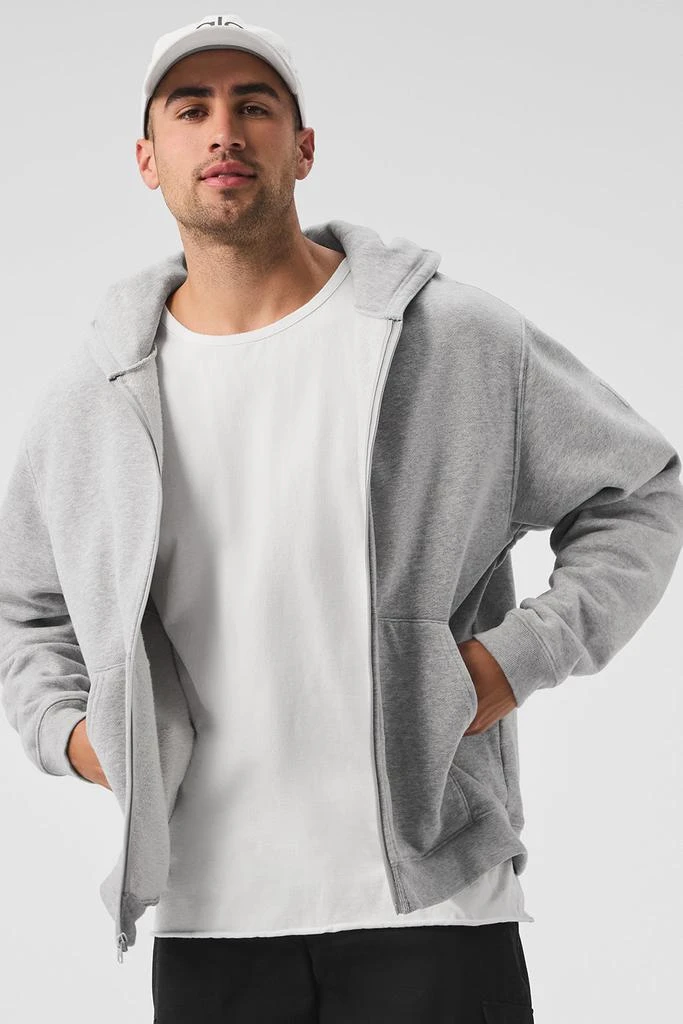 Alo Renown Heavy Weight Full Zip Hoodie - Athletic Heather Grey 1