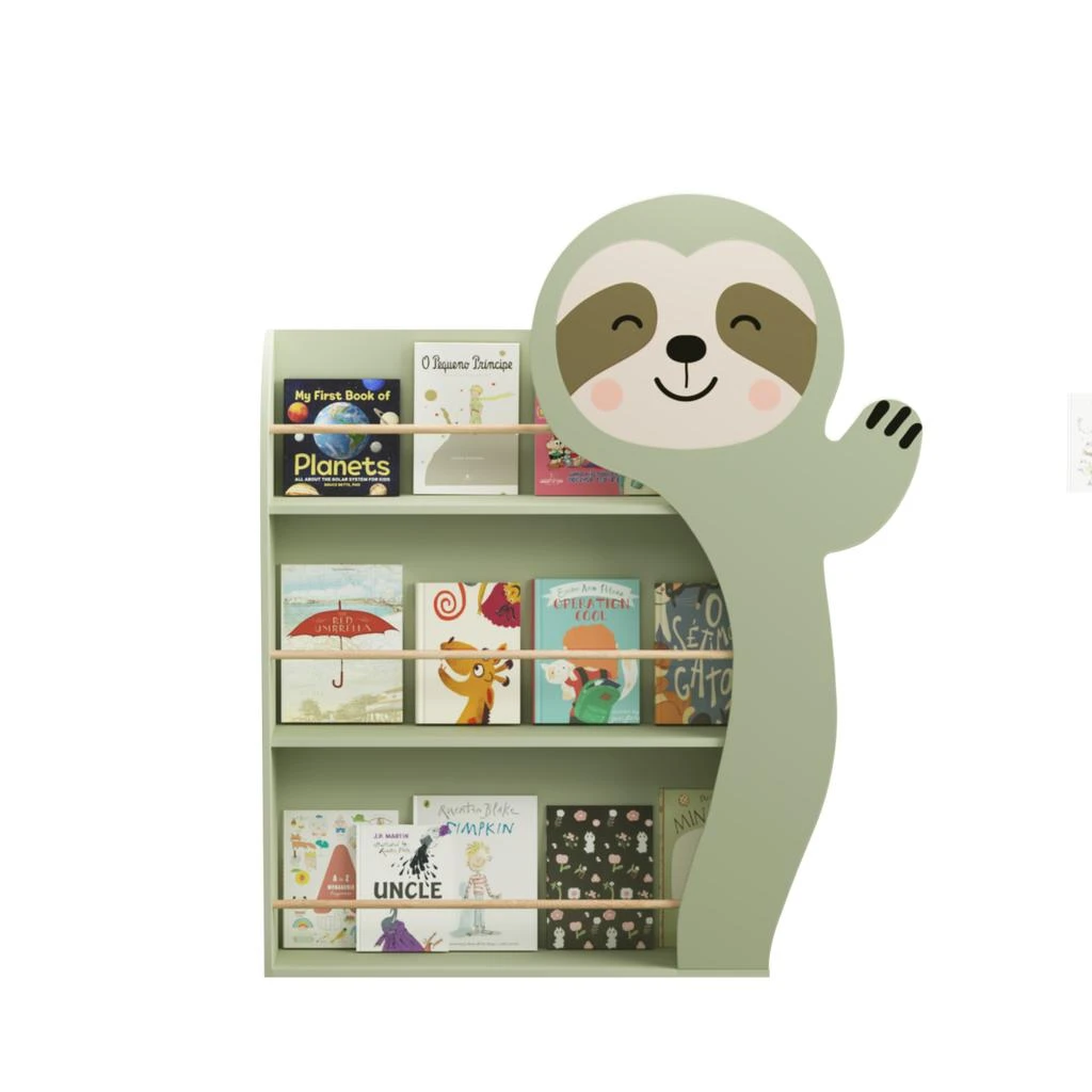 Streamdale Furniture Streamdale Sloth Bookshelf for Kids: 3-Tier Toddler Book Display Rack 6