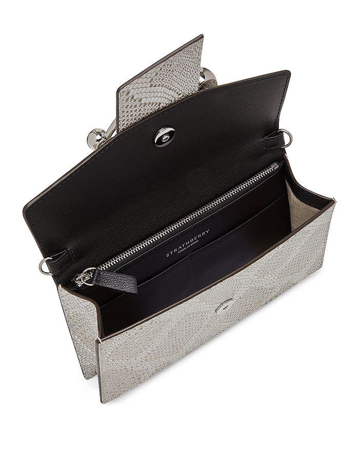 Strathberry Crescent on a Chain Snake Embossed Leather Crossbody