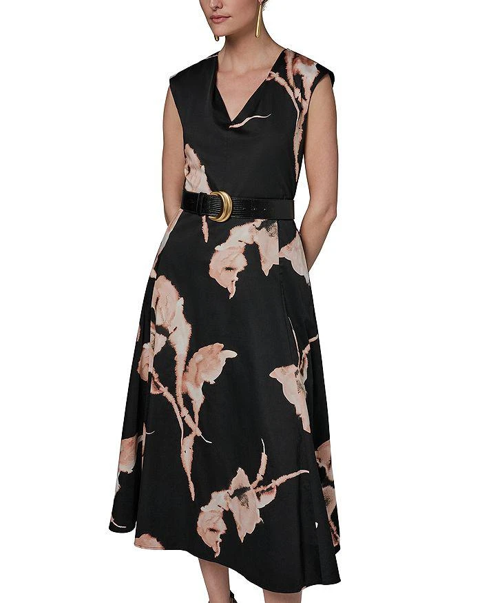 Donna Karan Women's Collared Belted Waist Fit and Flare Dress - Free  Shipping - BeyondStyle