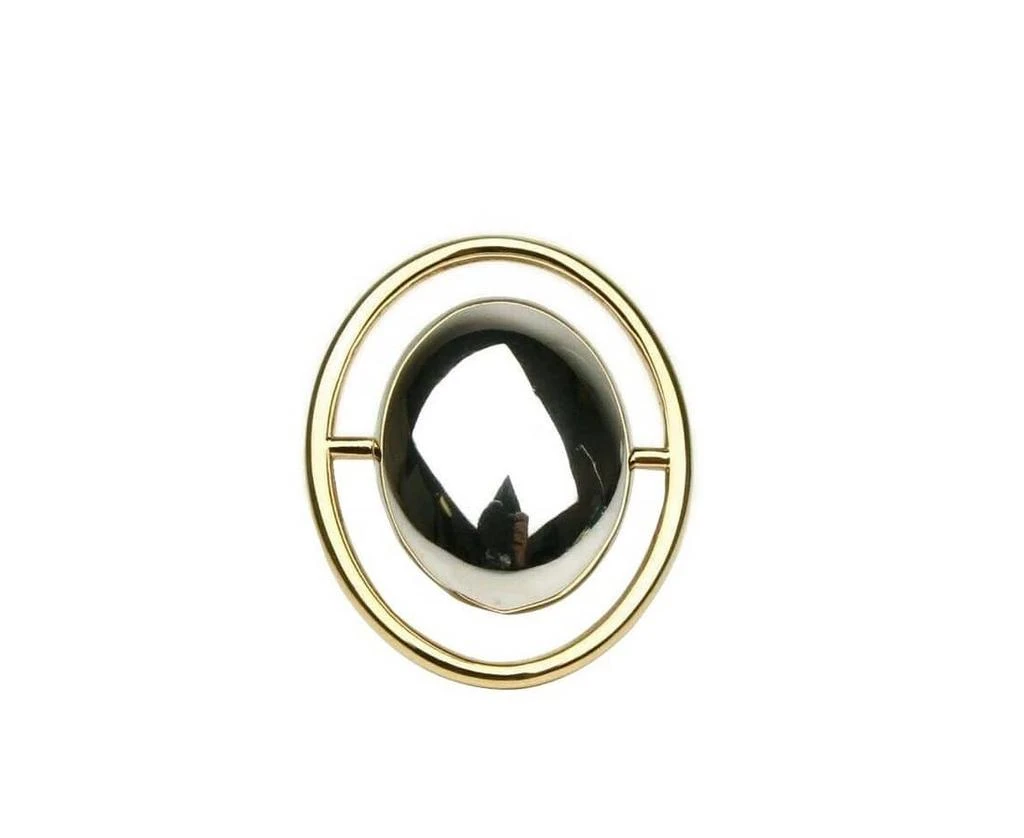 Yves Saint Laurent Women
s Center Brass Metal Oval Ring