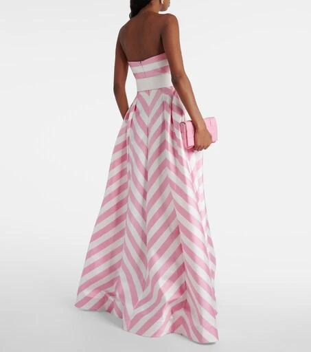 Rebecca Vallance - Jocelyn Strapless Gown Pink/White Size 14