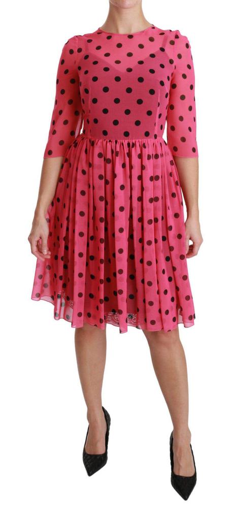 Dolce & Gabbana Dolce & Gabbana  Pink Polka Dots A-line Knee Length Dress