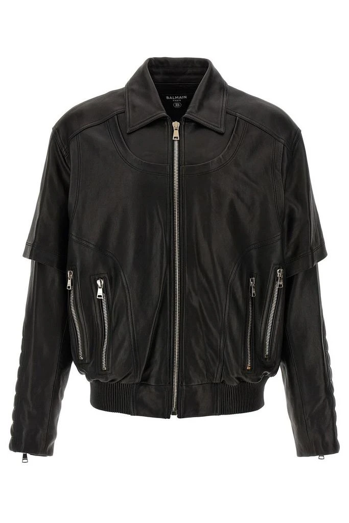 Balmain Balmain Layered Leather Jacket 1