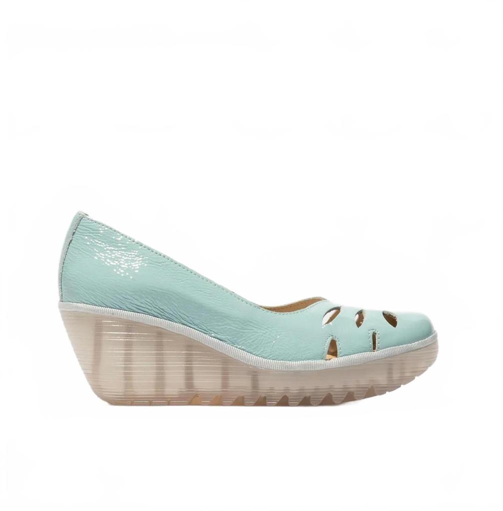 FLY London Women's Cut-Out Wedge Shoes In Spearmint