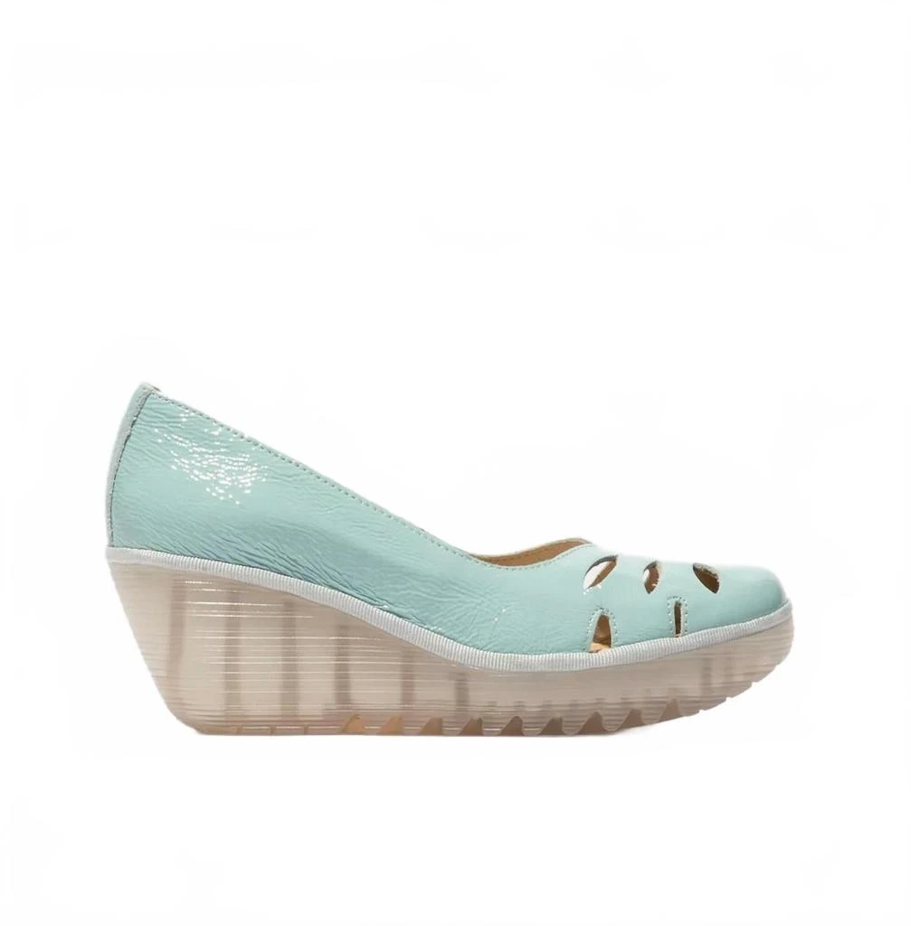 FLY London Women's Cut-Out Wedge Shoes In Spearmint 2