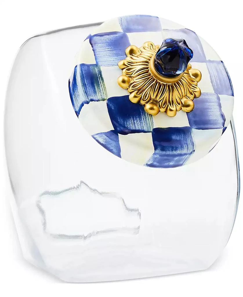 MacKenzie-Childs Glass Cookie Jar with Royal Check Lid