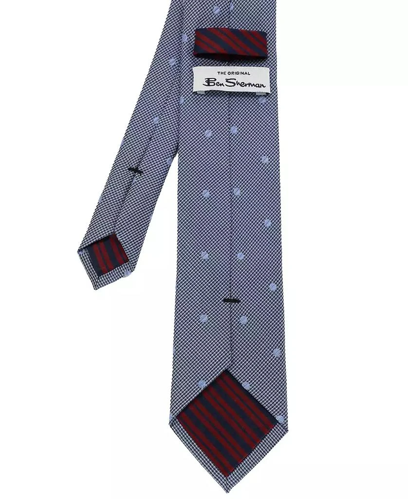 Ben Sherman Men's Dot Plaid Silk Tie 3