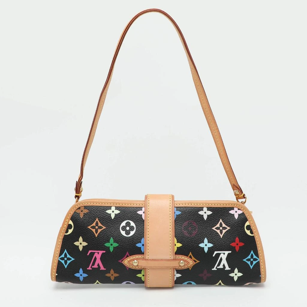 Louis Vuitton Louis Vuitton Black Monogram Multicolore Canvas and Leather Shirley Pochette Bag 4