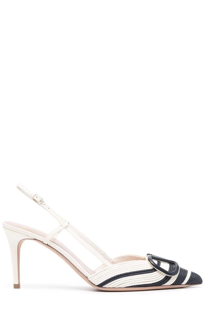 Valentino Valentino VLogo Signature Pointed Toe Slingback Pumps from Cettire