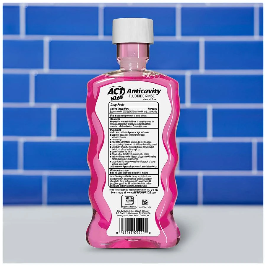 ACT Kids Anticavity Fluoride Mouthwash Bubble Gum Blowout 3