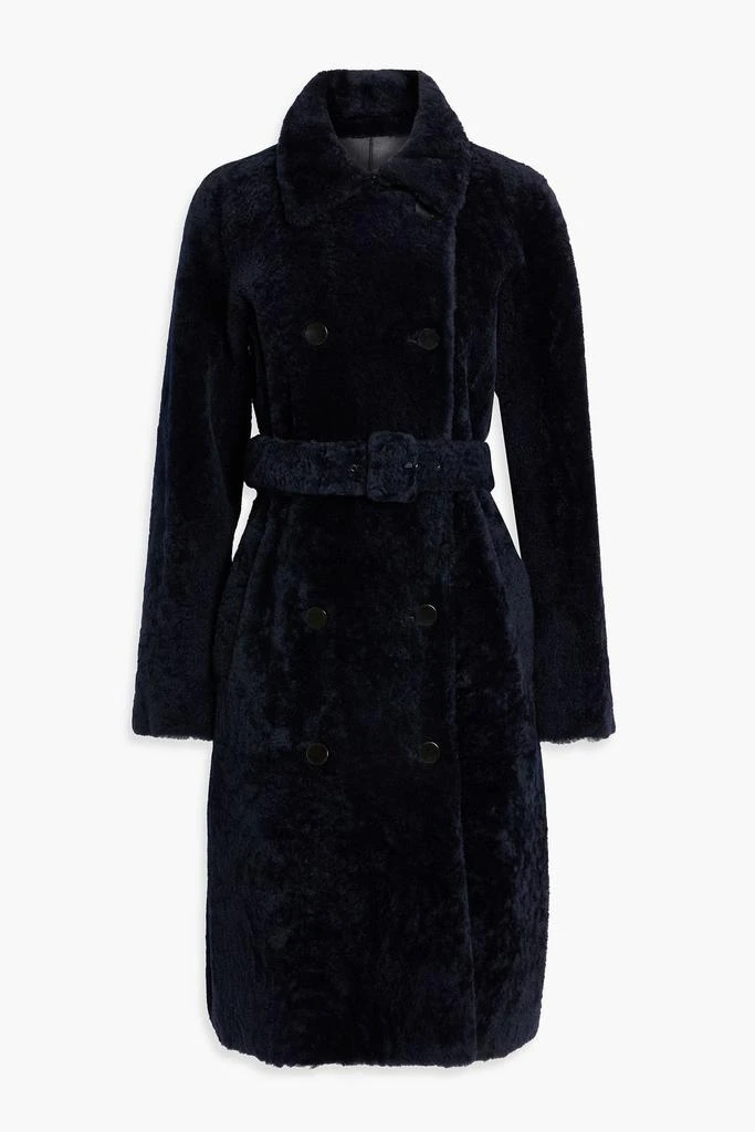 Theory Double-breasted belted shearling coat 1