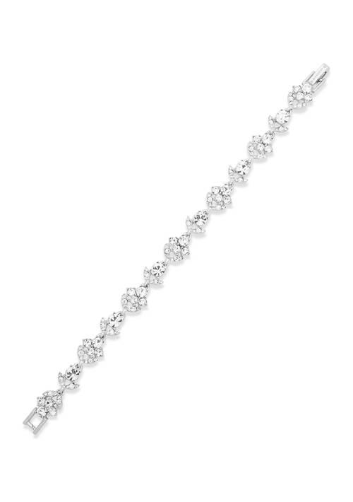 Givenchy Silver Tone Crystal Flex Bracelet