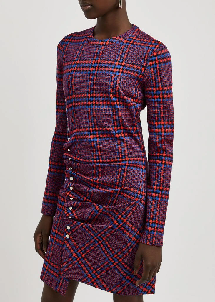 RABANNE Checked-intarsia knitted mini dress  2