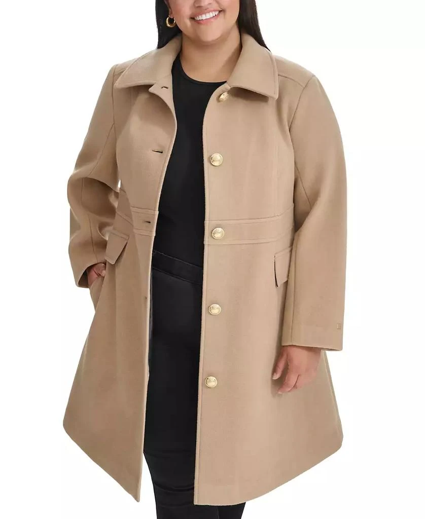 Tommy Hilfiger Plus Size Collared Button-Front Coat, Created for Macy's 5