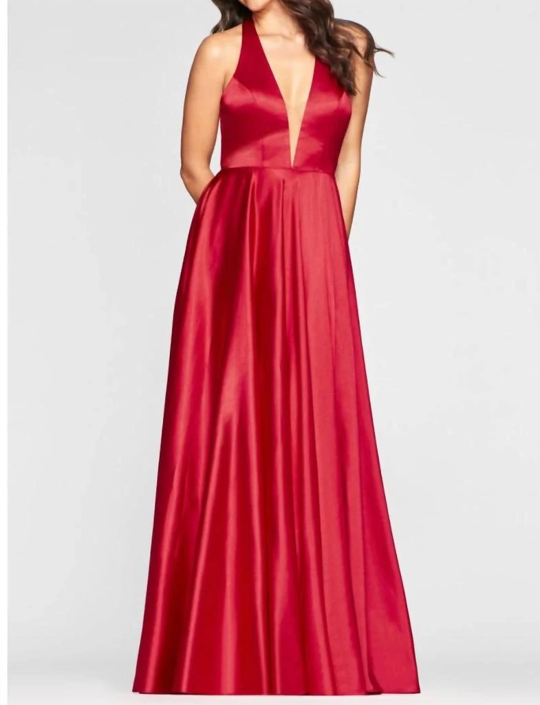 Faviana Long Charmeuse Dress 3