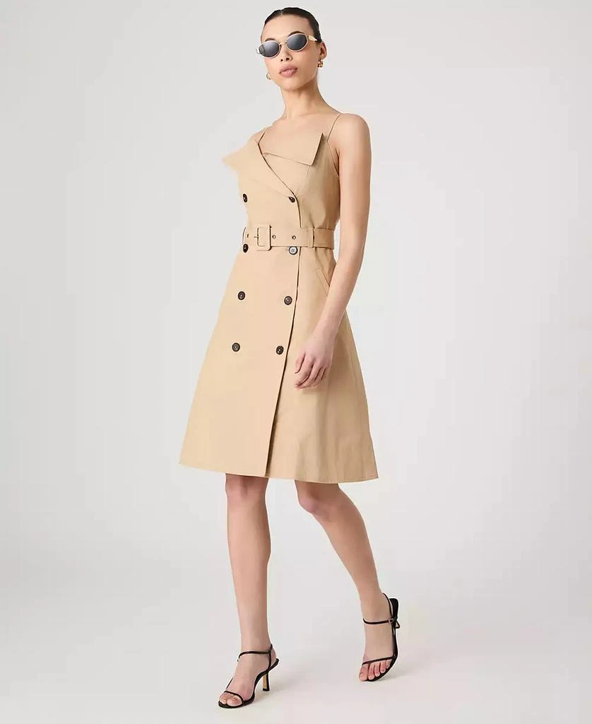 French Connection Women's Light Weight Cotton Belted Trench Fit & Flare Dress 2