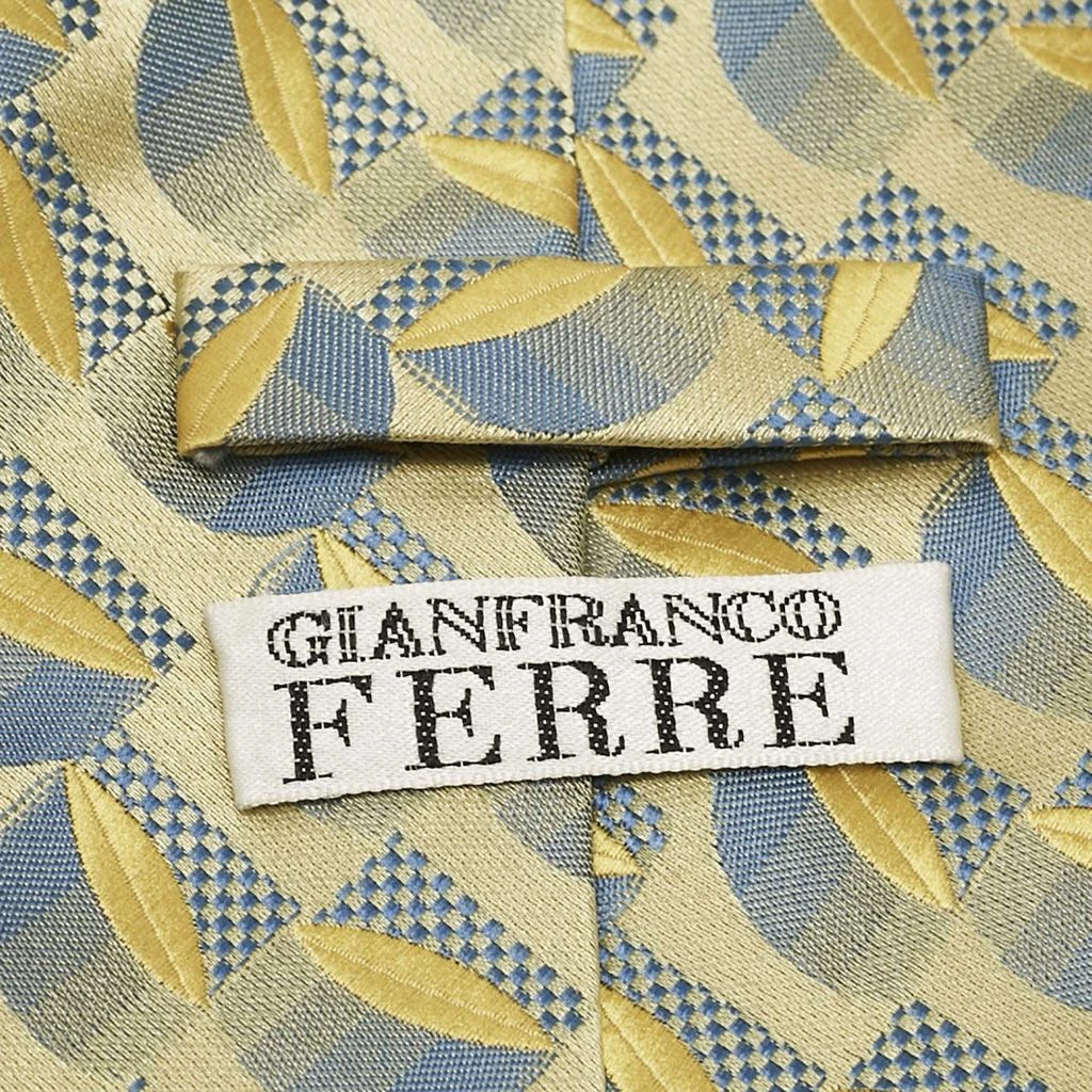 Gianfranco Ferre Gianfranco Ferre Yellow Patterned Silk Traditional Tie 4