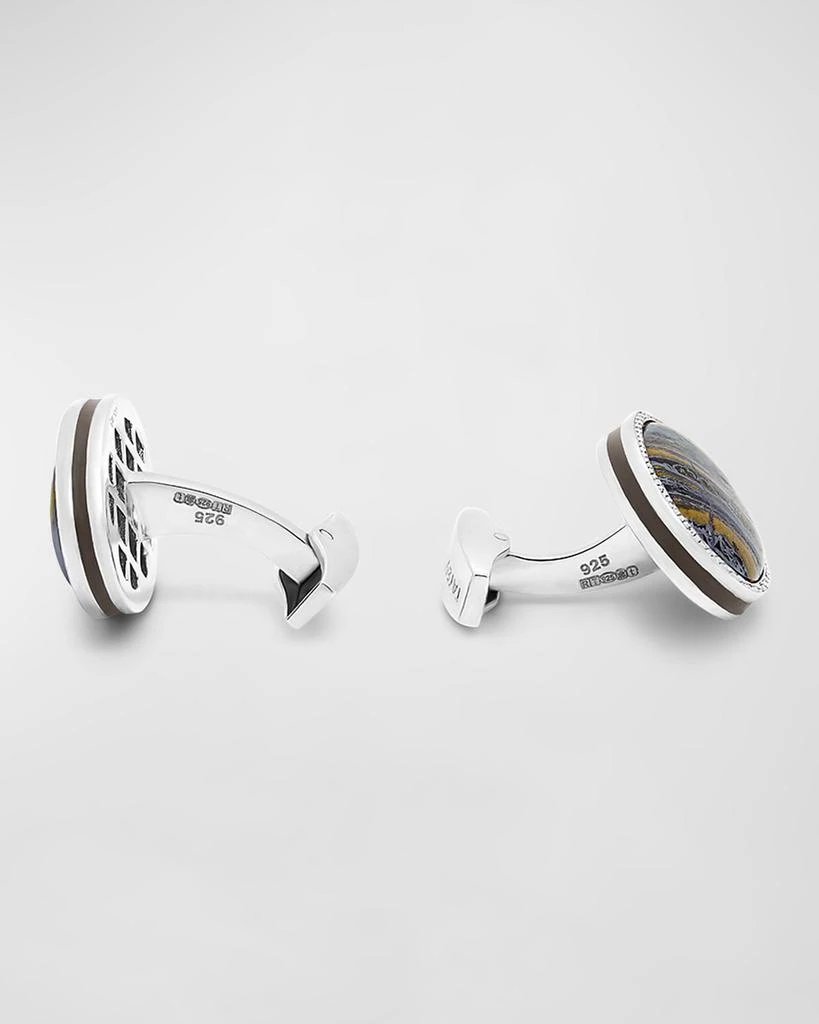 Tateossian Men's Tiger Iron Oval Cufflinks 5