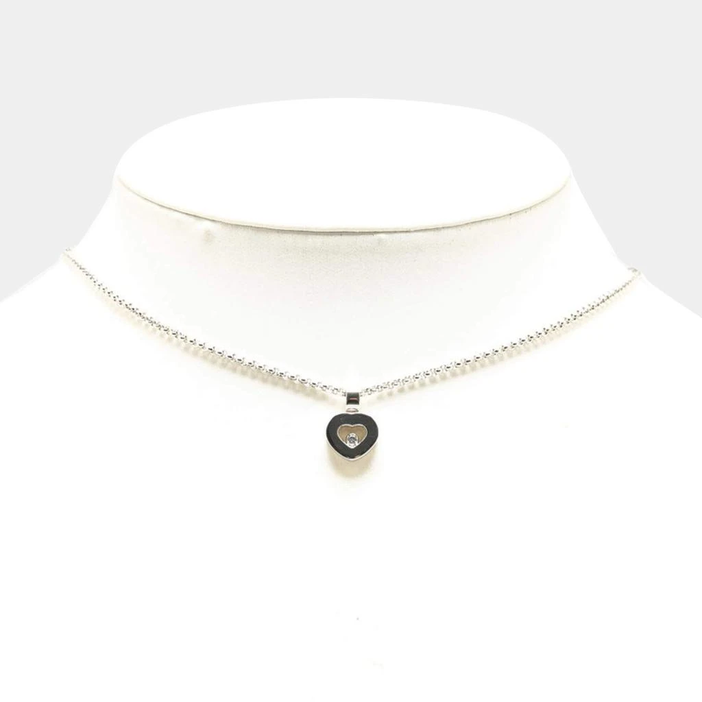 Chopard Chopard 18K White Gold and Diamond Happy Diamonds Heart Pendant Necklace 2