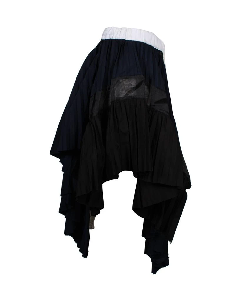 NIKE Sacai Lace Pleated Asymmetric Deconstructed Skirt in Multicolor Cotton Blend 2