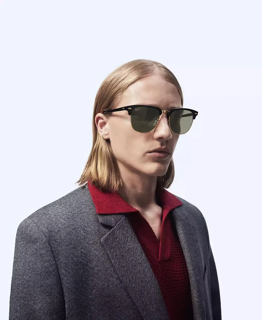 Ray-Ban Unisex Polarized Low Bridge Fit Sunglasses, RB3016F CLUBMASTER CLASSIC 55 8