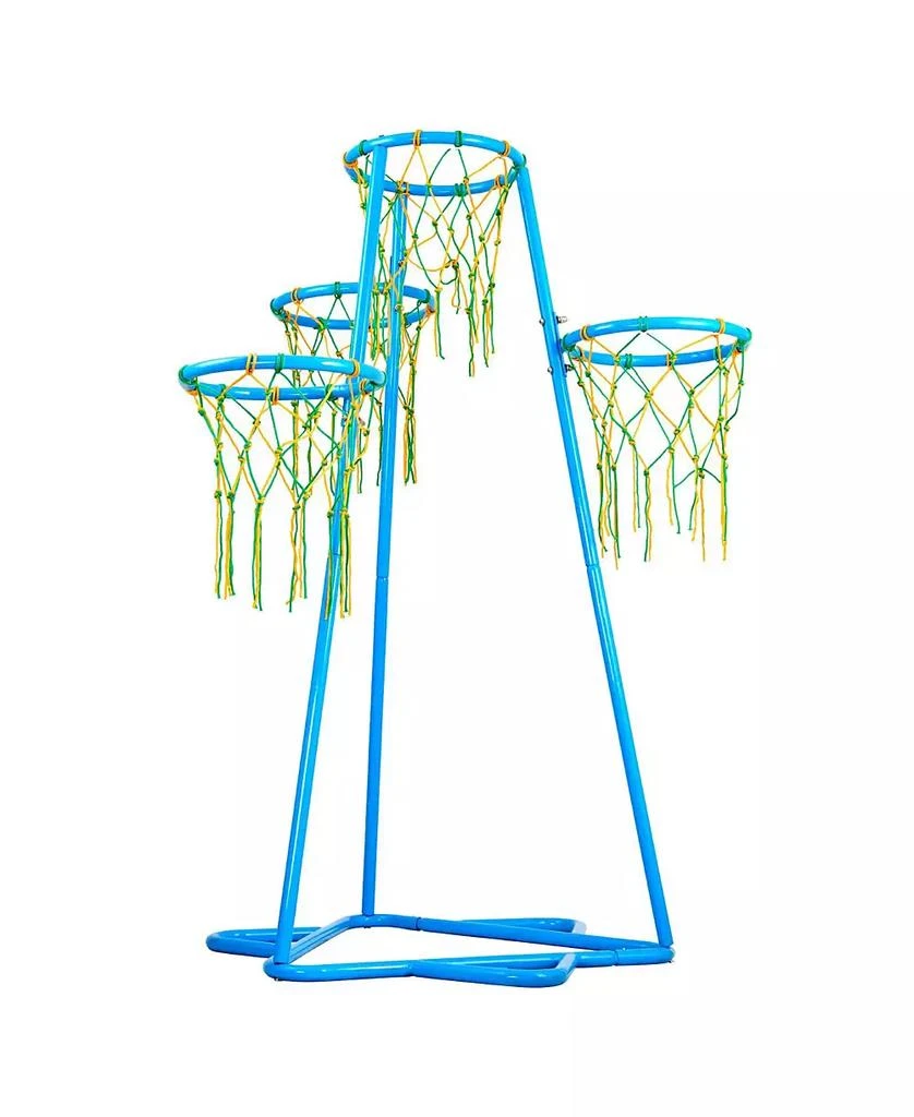 SUGIFT 4-Hoop Kids Basketball Set with Adjustable Height 
3 Balls 6