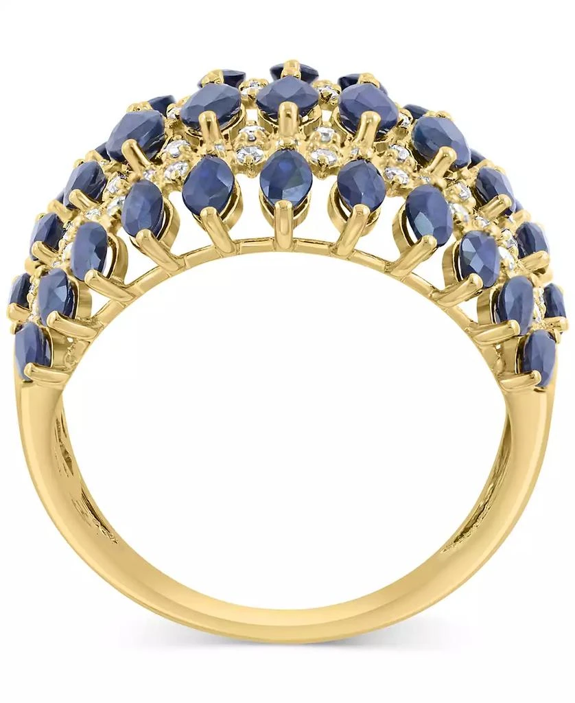 Effy EFFY® Sapphire (3-5/8 ct. t.w.) 
Diamond (5/8 ct. t.w.) Crown Inspired Statement Ring in 14k Gold 4