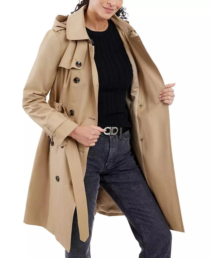 London Fog Women's Double-Breasted Hooded Trench Coat, Created for Macy's 4