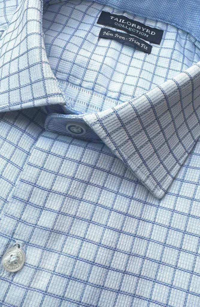 TailorByrd Trim Fit Dobby Check Non-Iron Stretch Dress Shirt 3