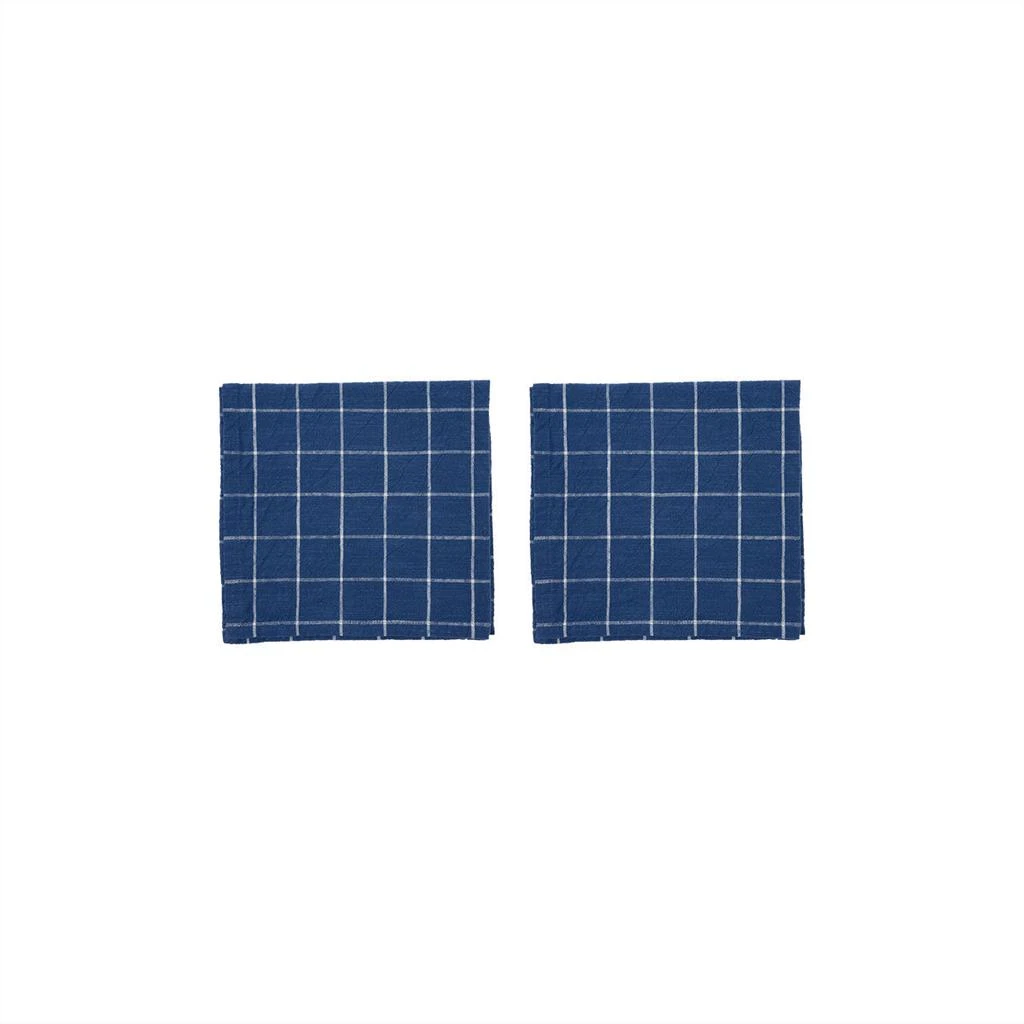 OYOY Living Design Lot De 2 Serviettes De Table Bleu En Coton Organique H45X45Cm - Bleu 2