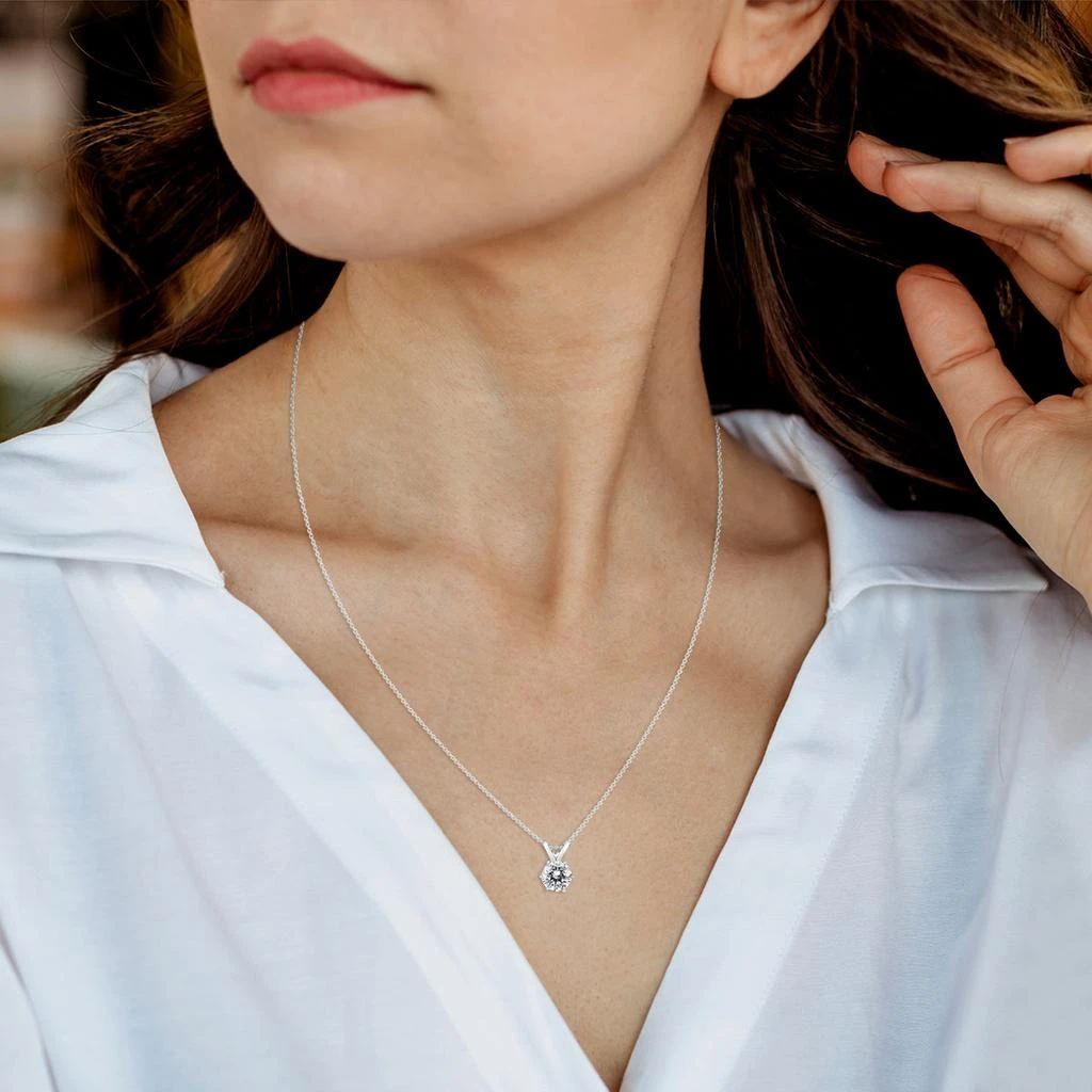 SSELECTS Ags Certified 1 Carat 6 Prong Diamond Solitaire Pendant In 14K White Gold 5