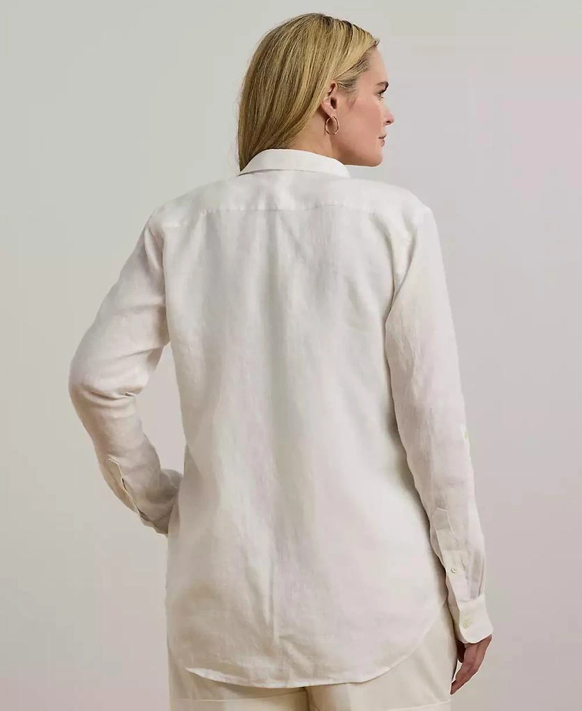Ralph Lauren 100% Linen Women's Relaxed-Fit Print Roll-Tab Sleeve Shirt, P/XS- 2