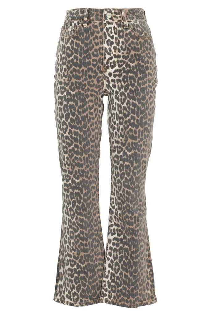 Ganni Ganni Leopard Printed Flared Jeans 1
