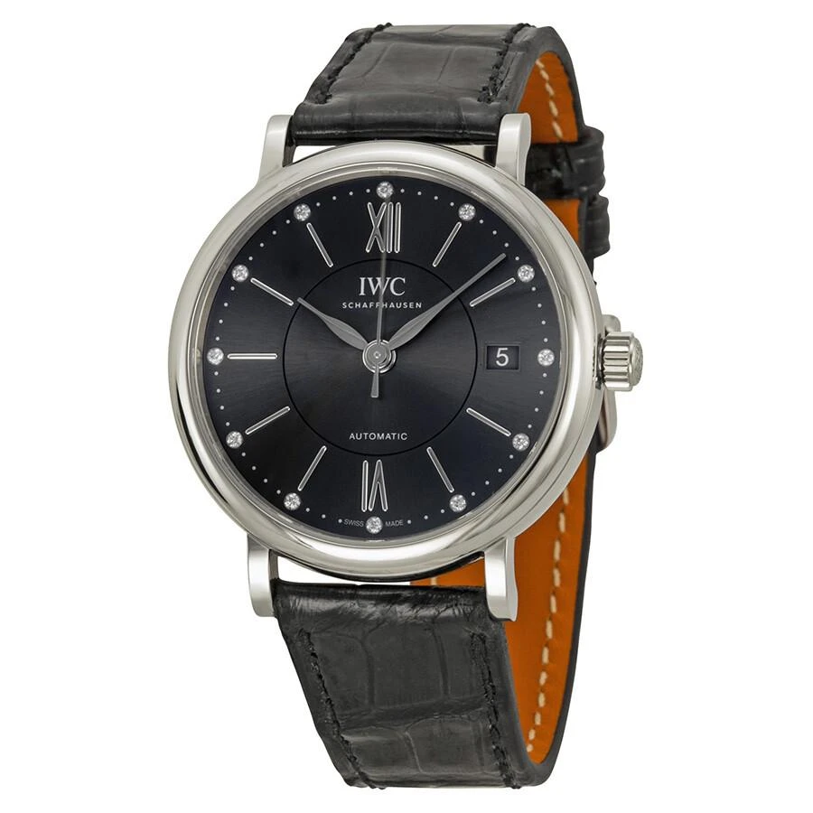 IWC Schaffhausen Portofino Automatic Diamond Black Dial Unisex Watch IW458102 1